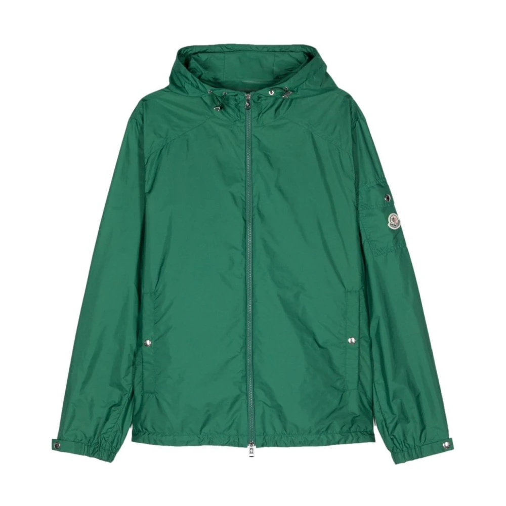 Moncler Grön Huva Jacka med Logotyp Patch Green, Herr