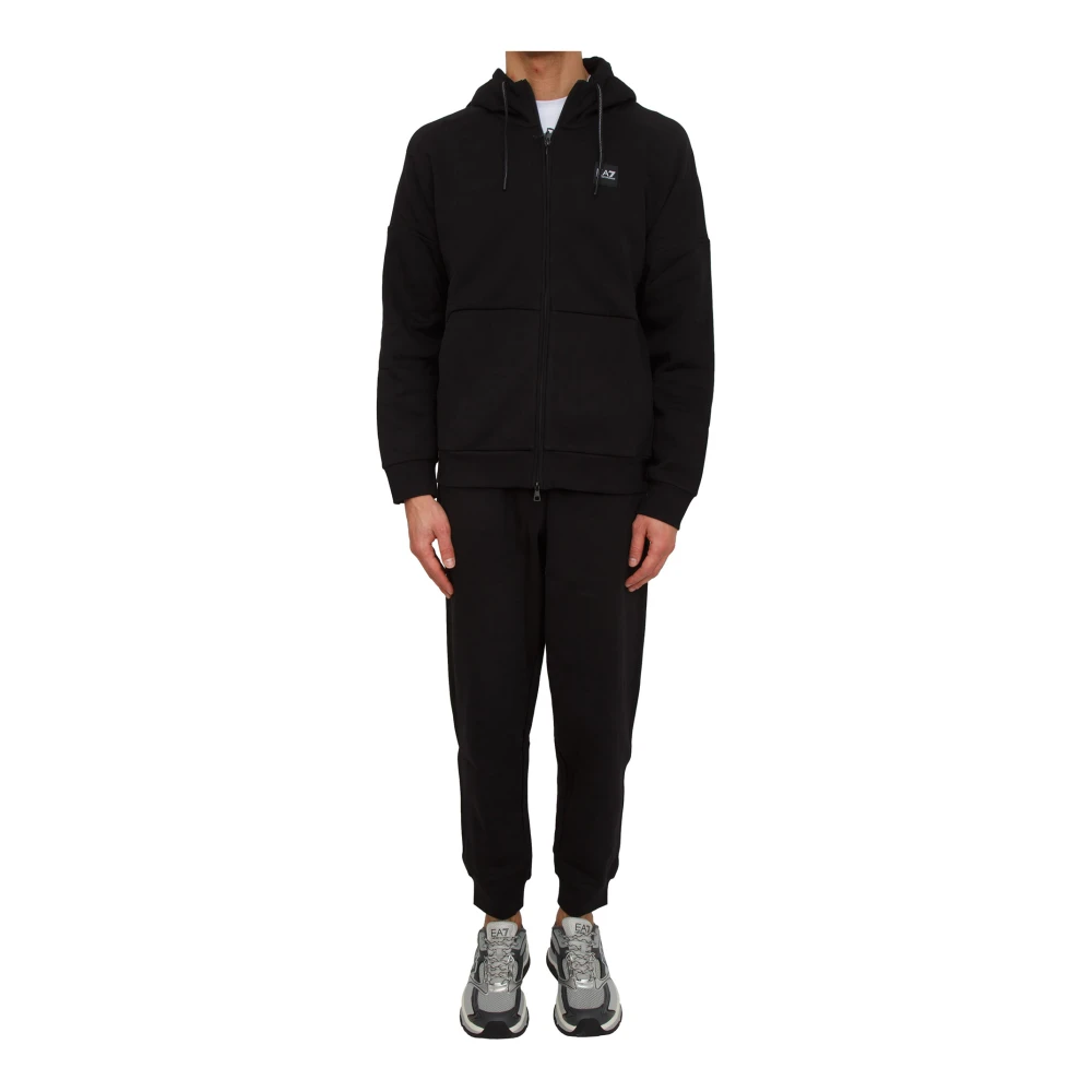 Emporio Armani Ea7 Herr Svart Träning L, Bomull, Bomullsblandad Träningsoverall