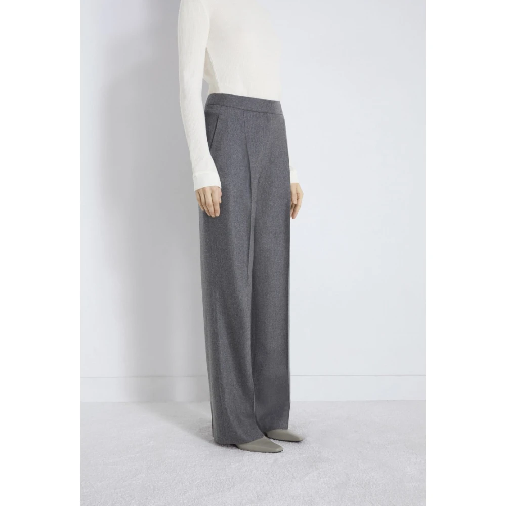 Loulou Studio Grijze Wol Juno Broek Gray Dames
