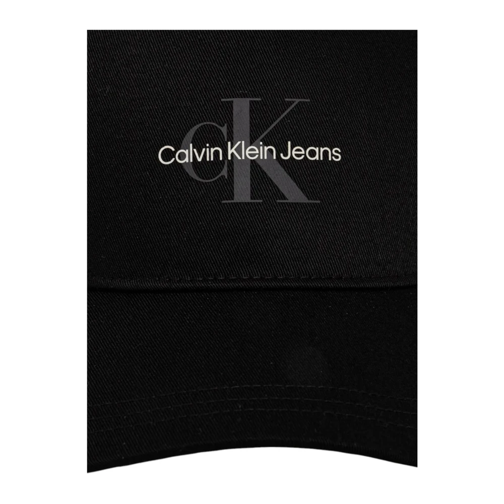 Calvin Klein Jeans Monogram Baseball Cap Stijlvol Printpatroon Black Dames