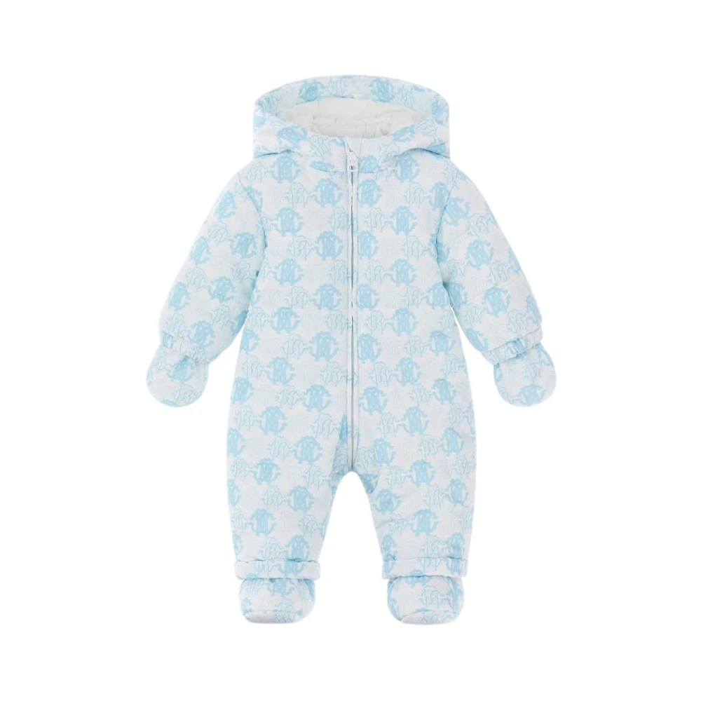 Roberto Cavalli , Kids Sets, Unisex, Blue, 12 M | 80 Cm, Monogram-Embroidery Babygrow Set Light Blue