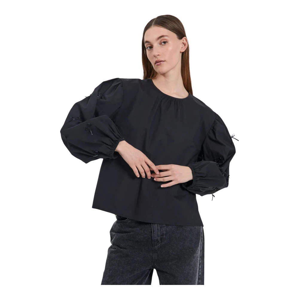 Norr Striktop met Strikdetails op Mouwen Black Dames