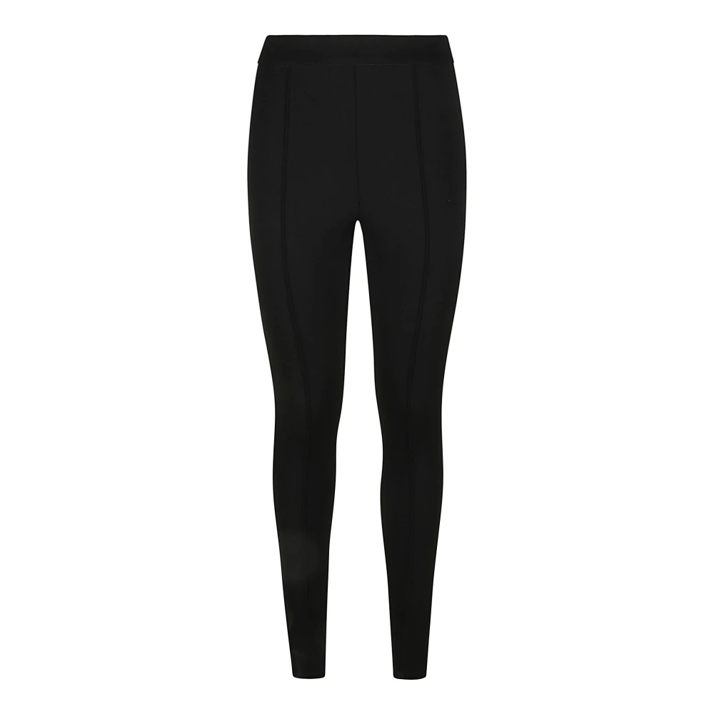 Max Mara Diagonale Textuur Legging in Zacht Stretch Jersey Black Dames