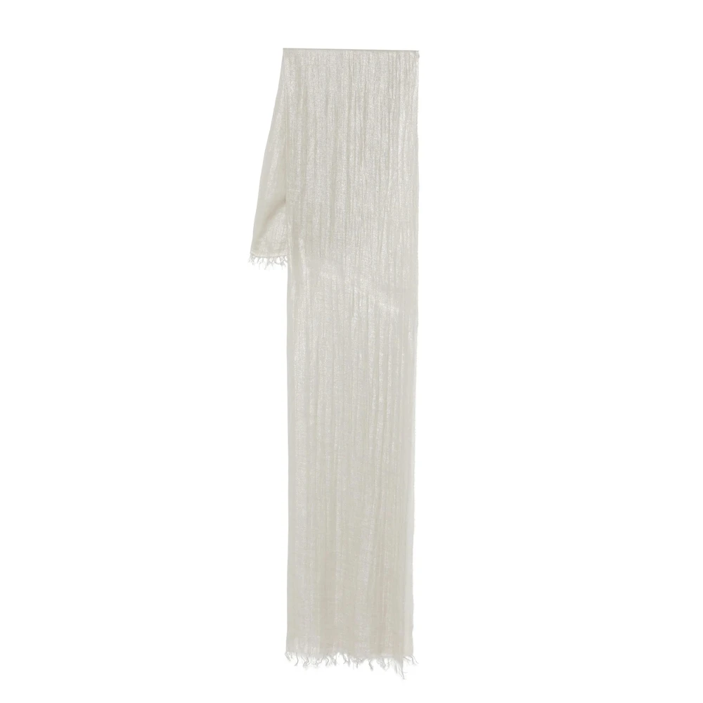 D'aniello Taupe Grijs Franje Rechthoek Sjaal Gray Dames