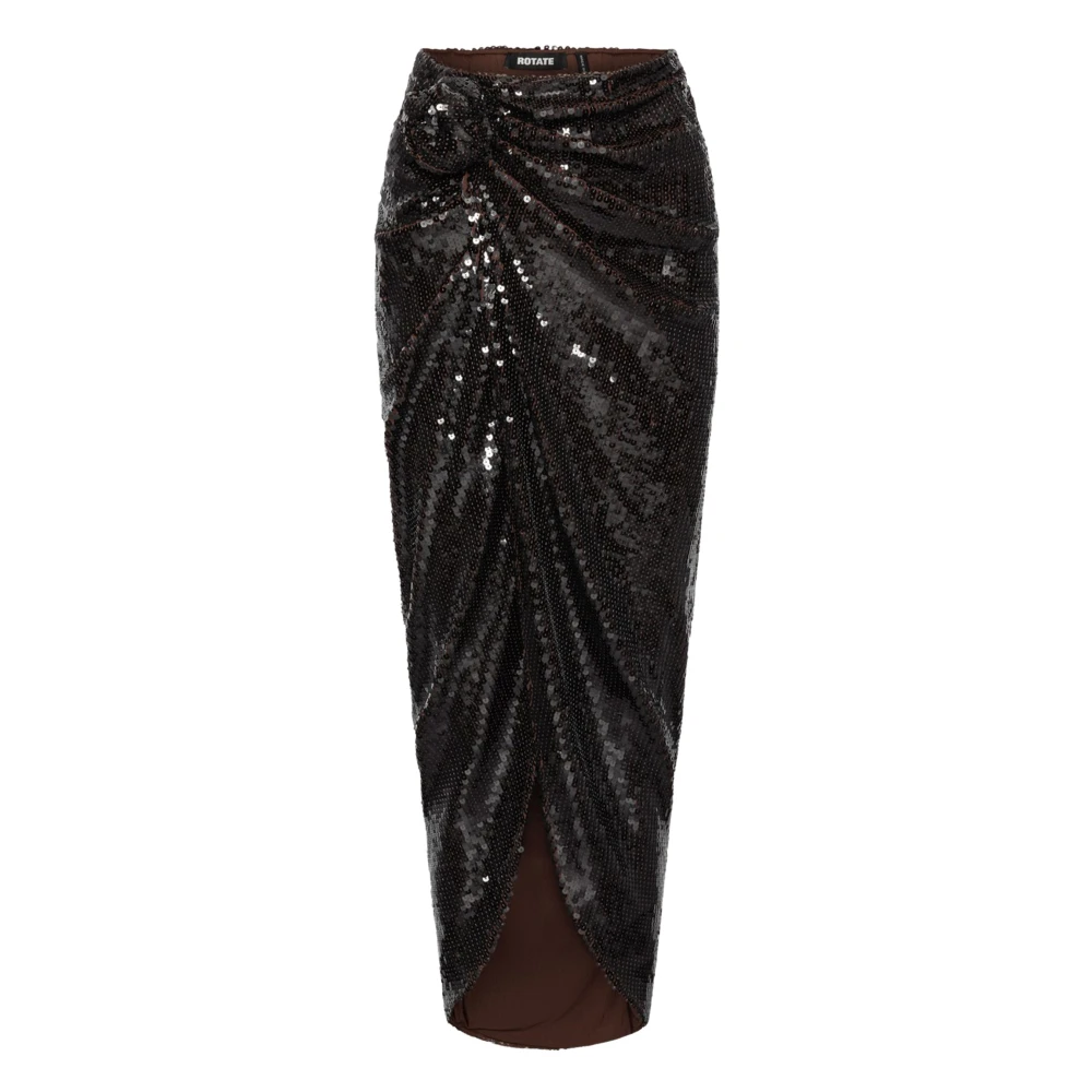 Rotate Birger Christensen Donna Marrone - Gonna Midi Con Paillettes - Skirts - S
