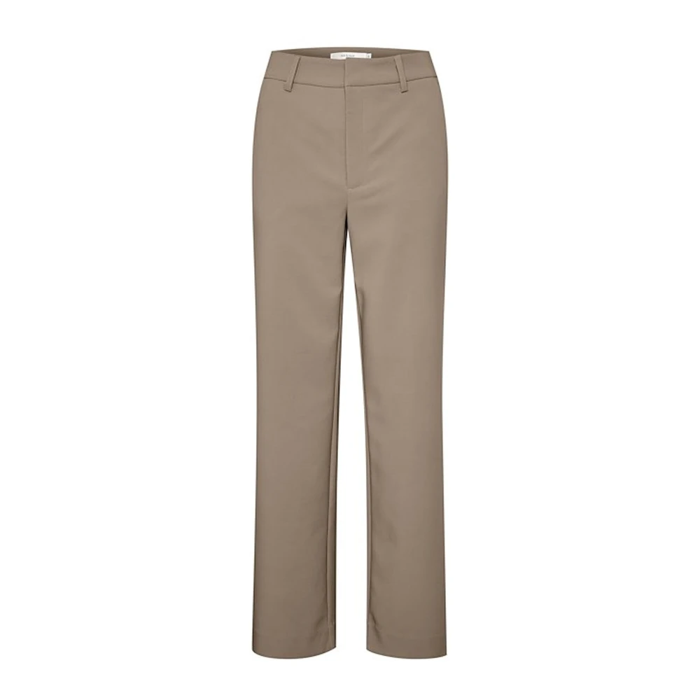 Gestuz Brown Wide Trousers, Female, S, String Straight Leg Trousers