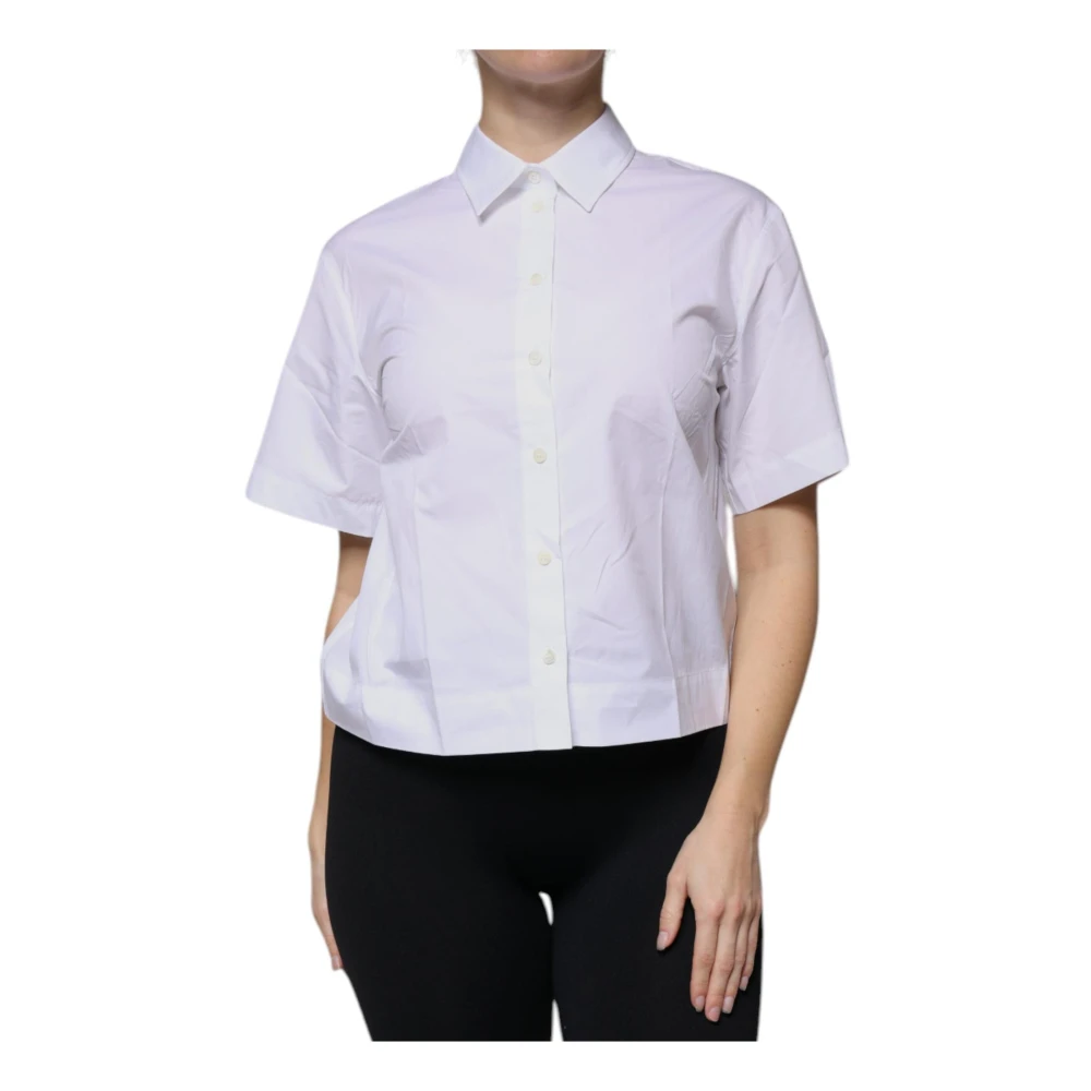 Dolce & Gabbana Donna Bianco Polo Bianca Con Dettagli Logo