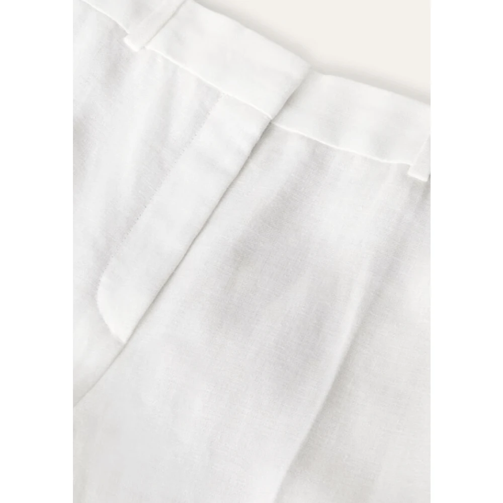 Loro Piana Luchtige Linnen Broek met Achterzakken White Dames