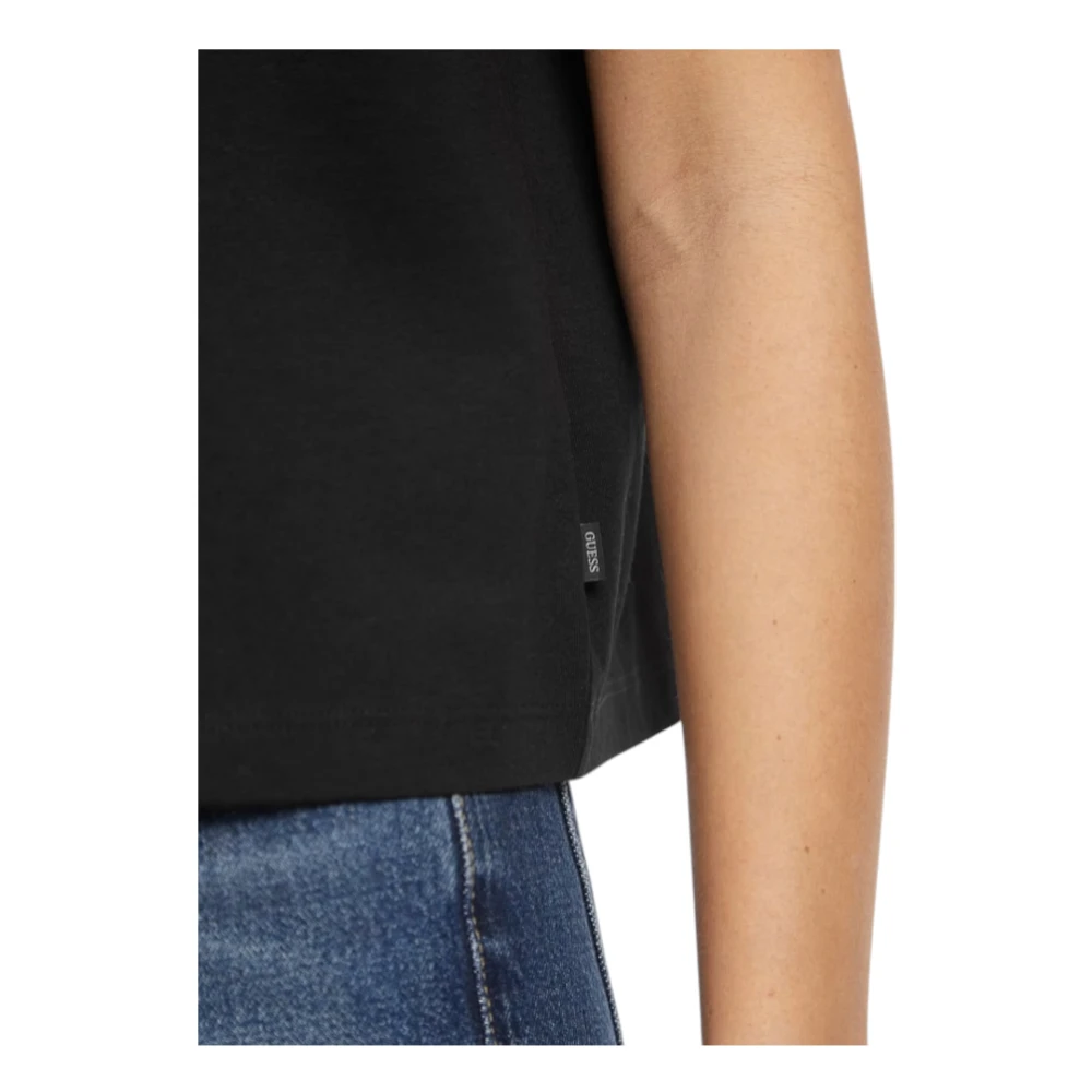 Guess Biologisch Katoenen Boxy T-shirt Black Dames