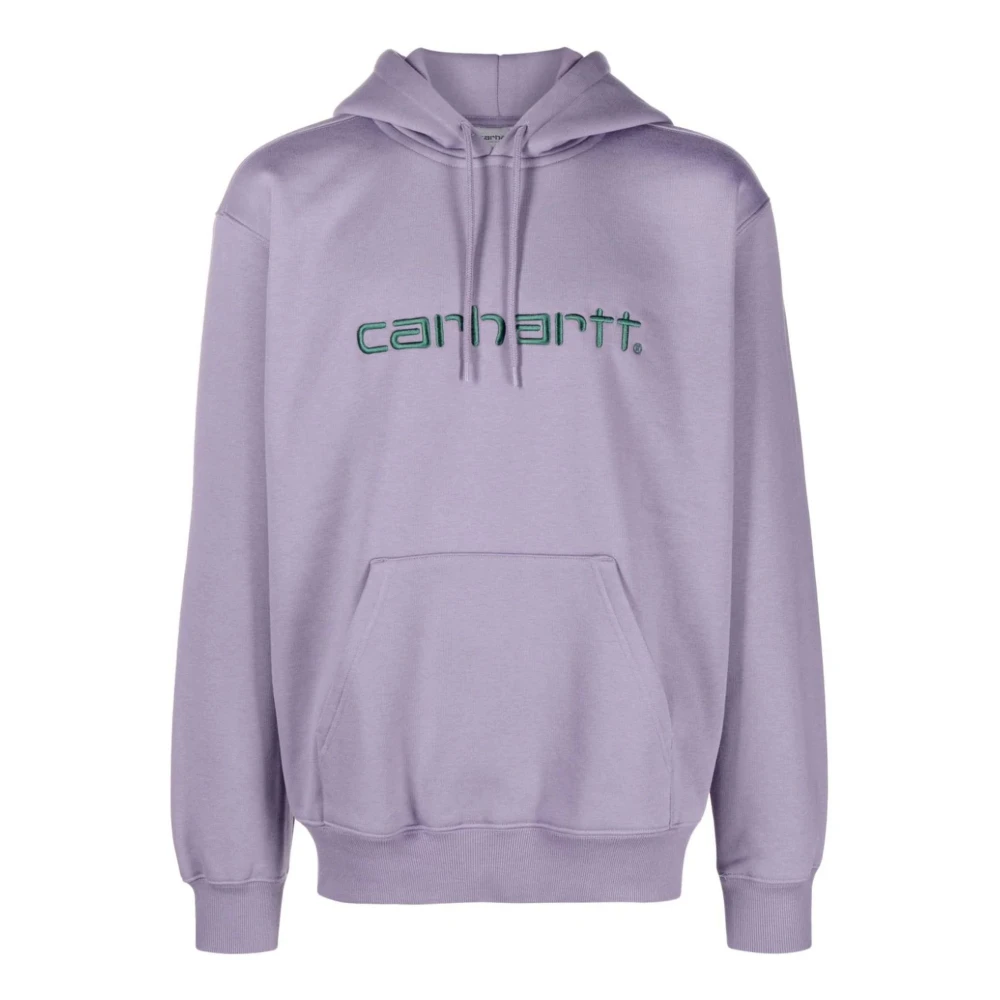 Carhartt WIP Paarse Katoenen Sweatshirt met Logo Borduursel Purple Heren