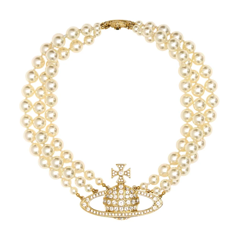 Vivienne Westwood Women's Yellow Necklaces, One Size, Ivory Pearls Choker Necklace