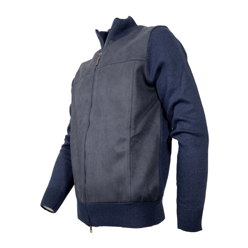Cashmere Company Blauwe Cashmere en Wol Vest Blue Heren