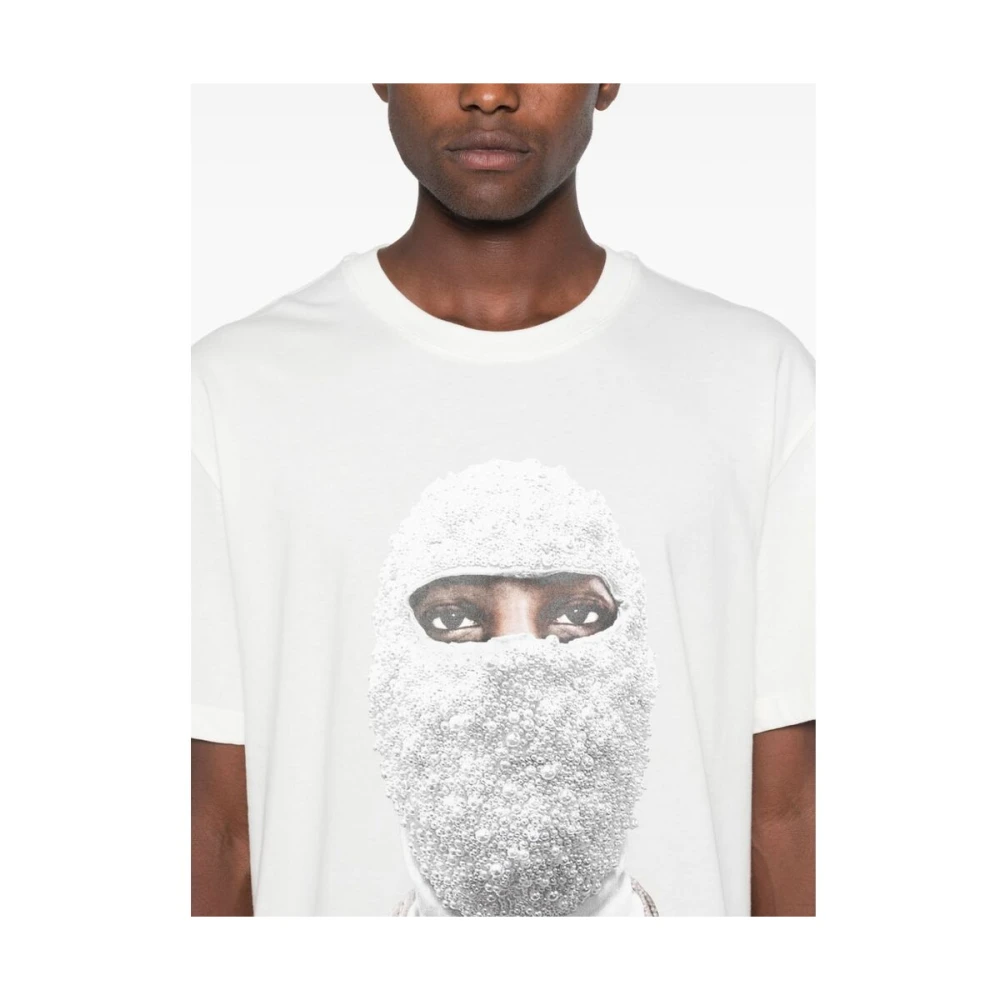 IH NOM UH NIT Future Mask Print Katoenen T-shirt White Heren