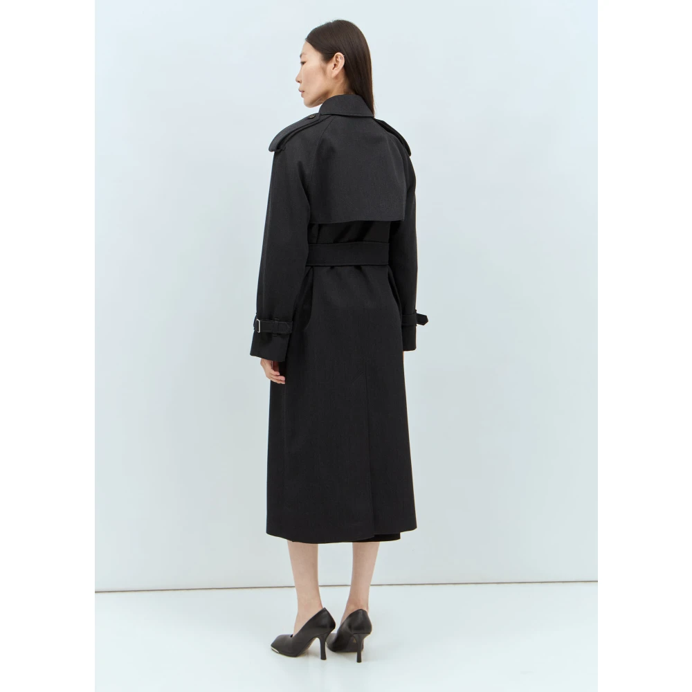 Burberry Wollen Trenchcoat Gray Dames