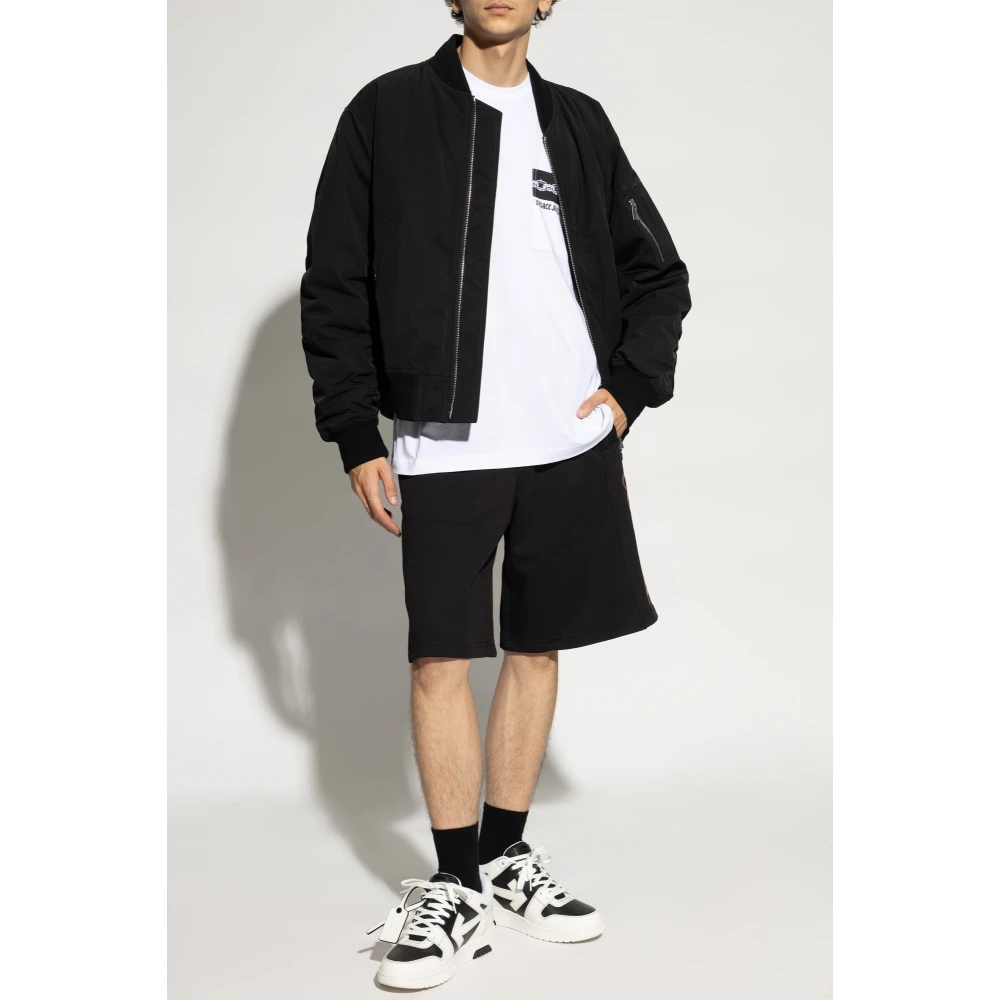 Versace Jeans Couture Shorts met logo Black Heren
