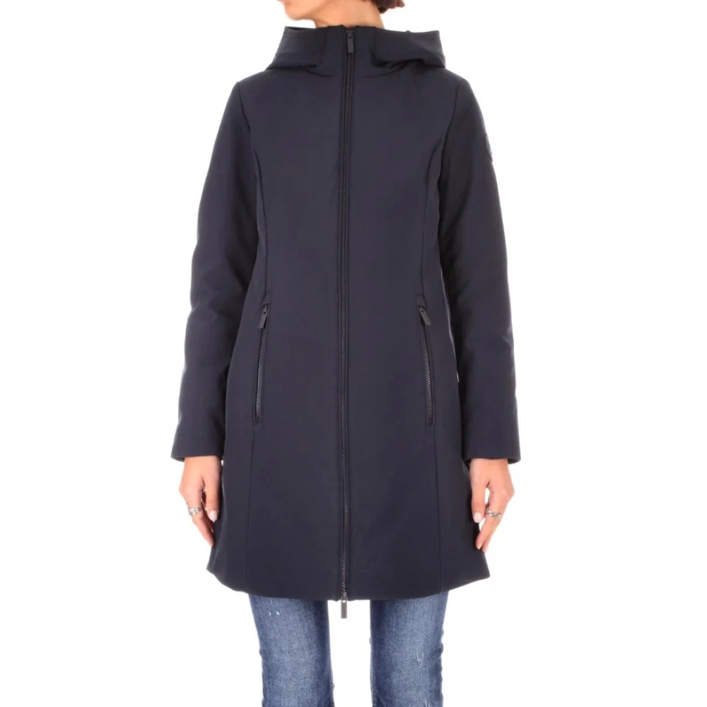 Woolrich Blauwe Winddichte Eendendons Jas Blue Dames