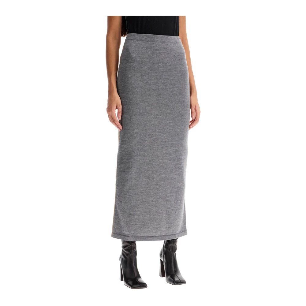 Moschino Bicolor Gebreide Rok Gray Dames