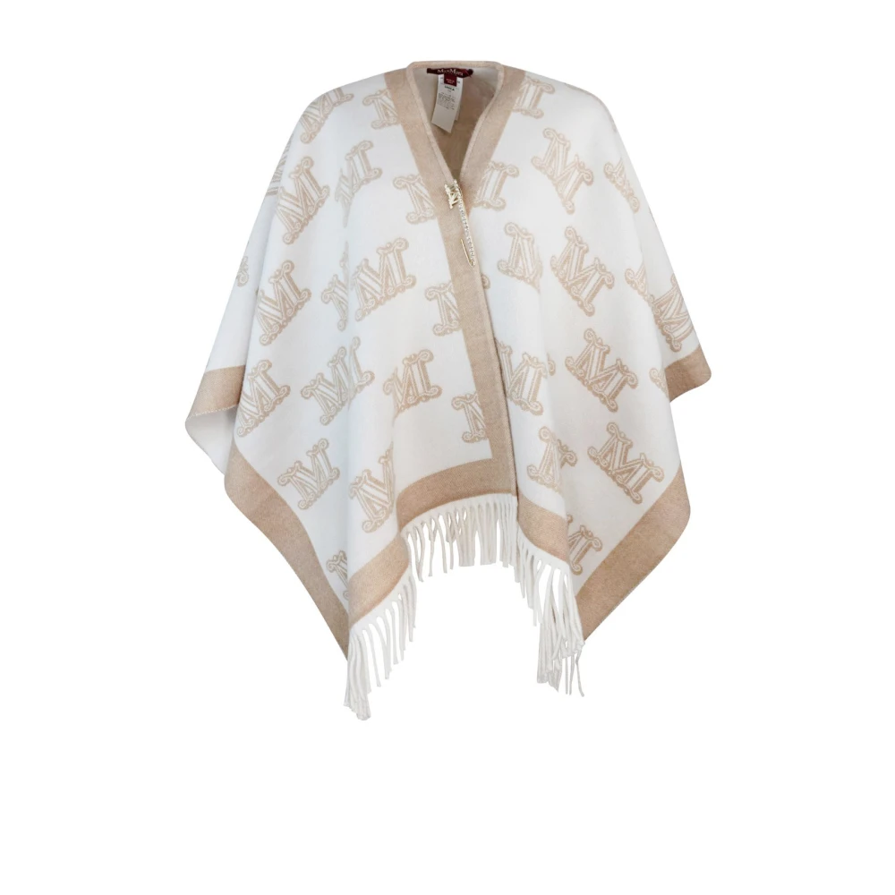 Max Mara Studio Women's Multicolor Jacquard Logo Fringe Wool Jacket - Ponchos - One Size - Jackets