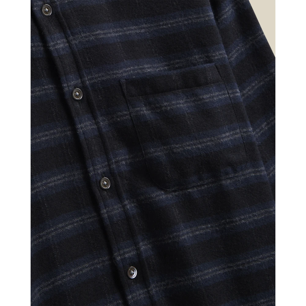 Portuguese Flannel Abstract Geruite Flanellen Overhemd Blue Heren