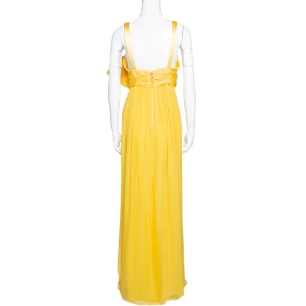 Dolce & Gabbana Pre-owned Silk dresses Yellow Dames