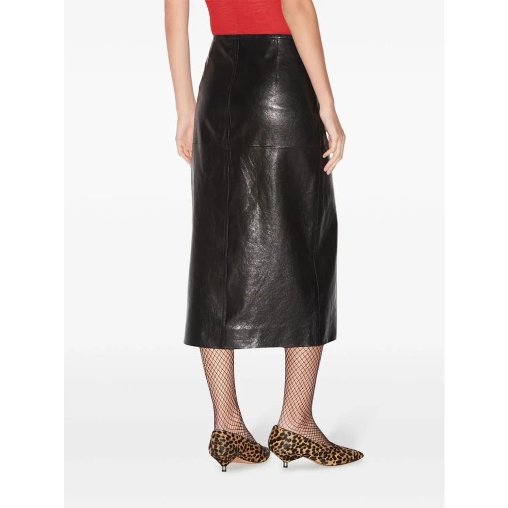 Isabel marant Zwarte Ediaz Lamsvacht Rok Black Dames
