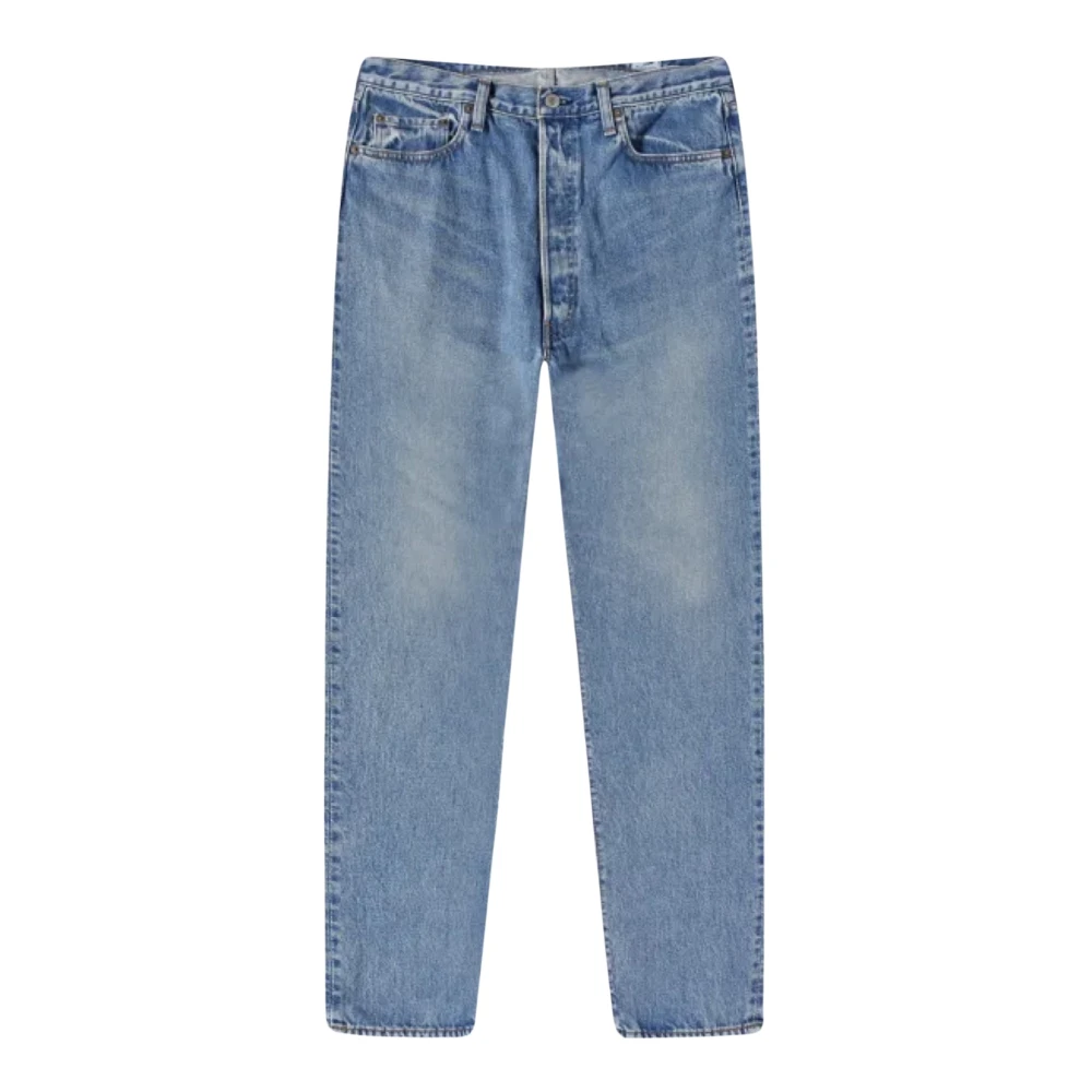 Orslow Slitna jeans i denim med whiskered-look Blue, Herr