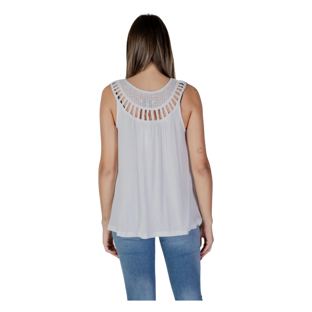 b.Young Lente Zomer Dames T-shirts en Canvas White Dames