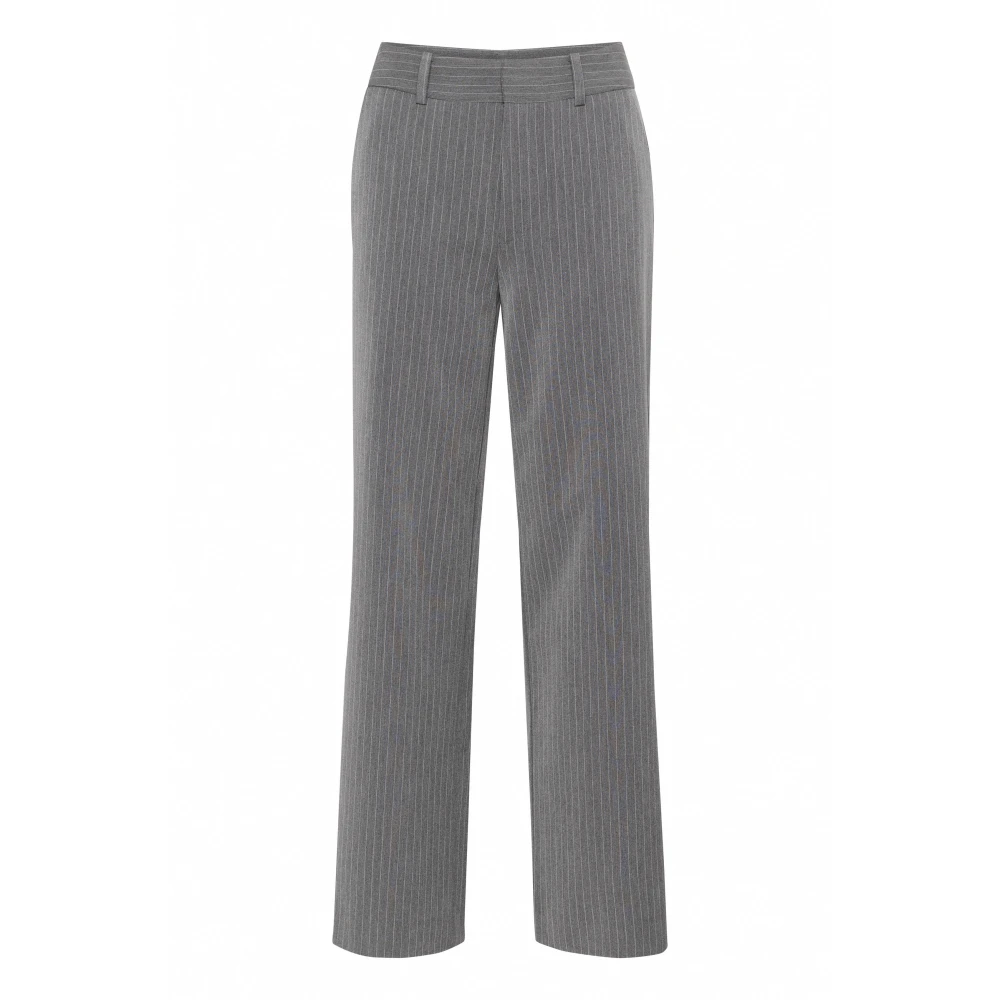 Gestuz Grijze Pinstripe Rechte Pijp Broek Gray Dames