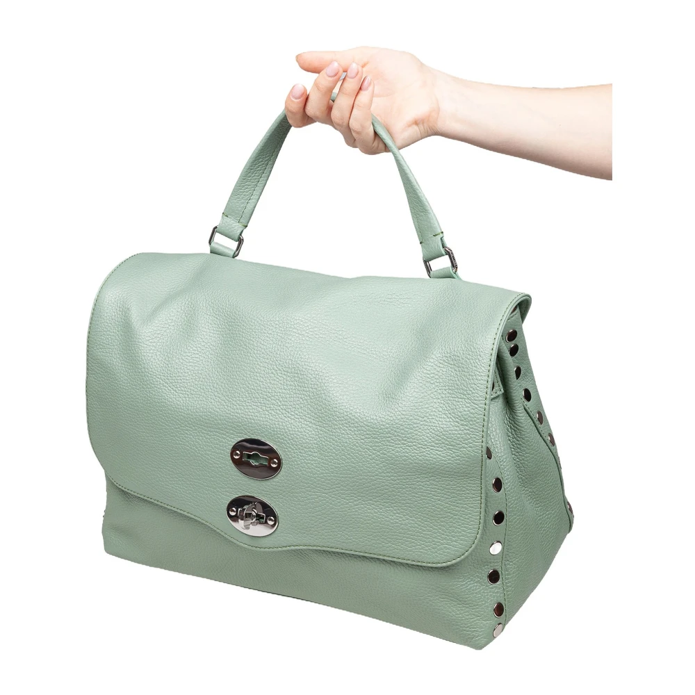 Zanellato Groene leren schoudertas Green Dames