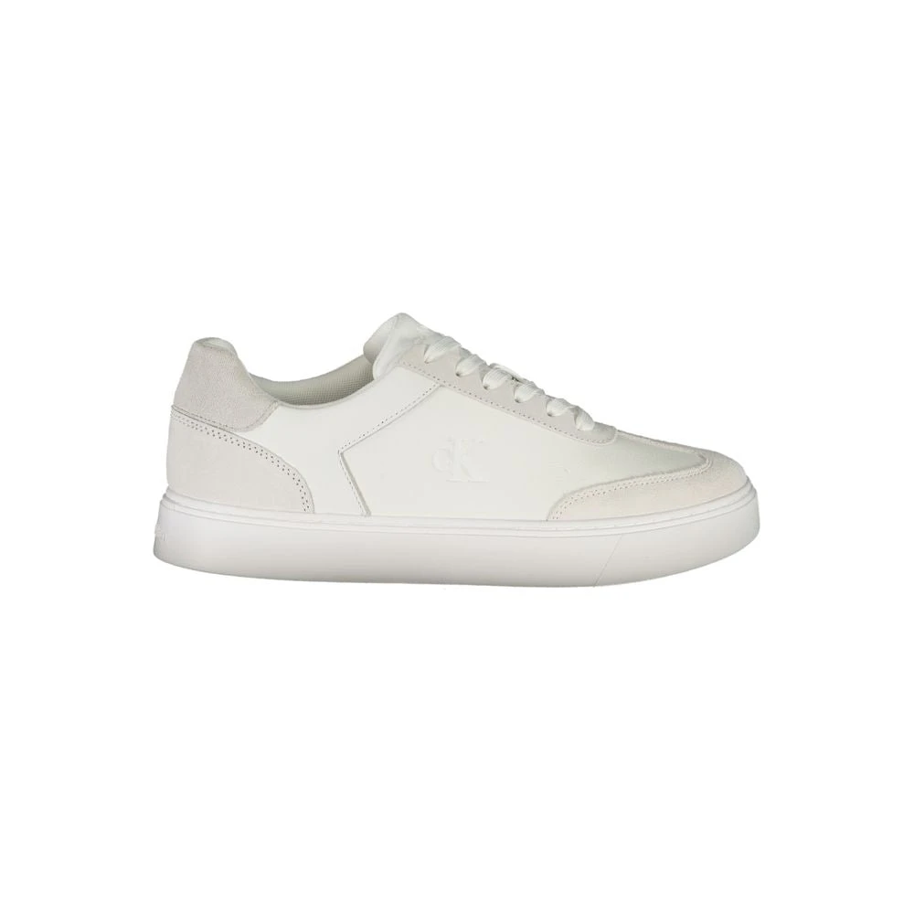 Calvin Klein Men's White Sneakers, 11 Uk, Leather Sneaker