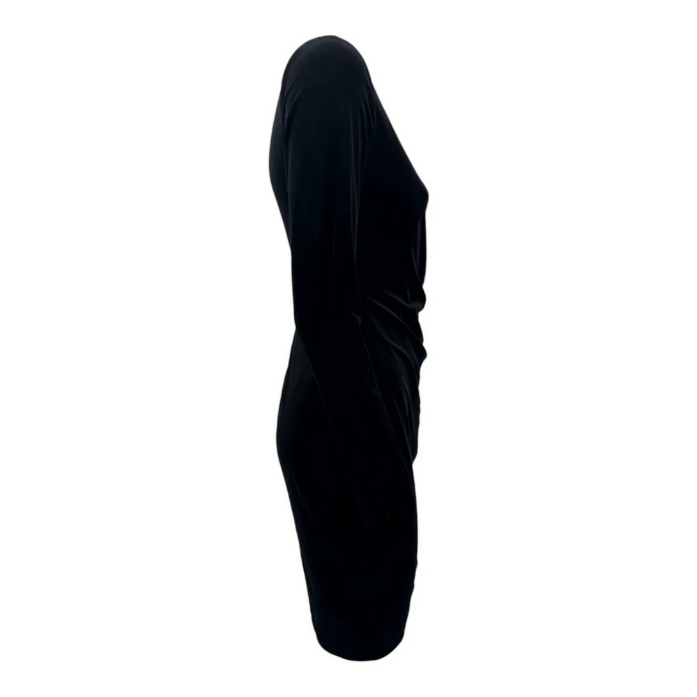 Ralph Lauren Zwarte fluwelen jurk met halsopening Black Dames