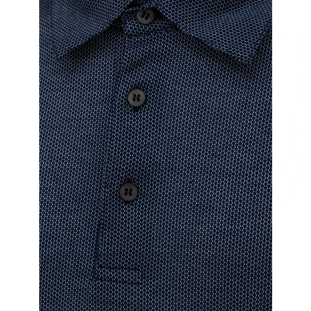 Canali Blauw poloshirt met korte mouwen Blue Heren