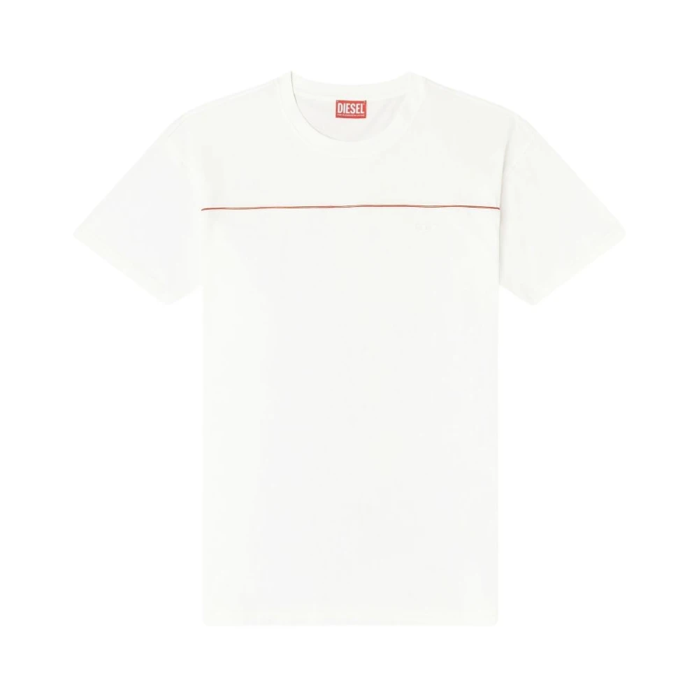 Diesel Men's White T-Shirts, M, T-Norm Piping T-Shirt
