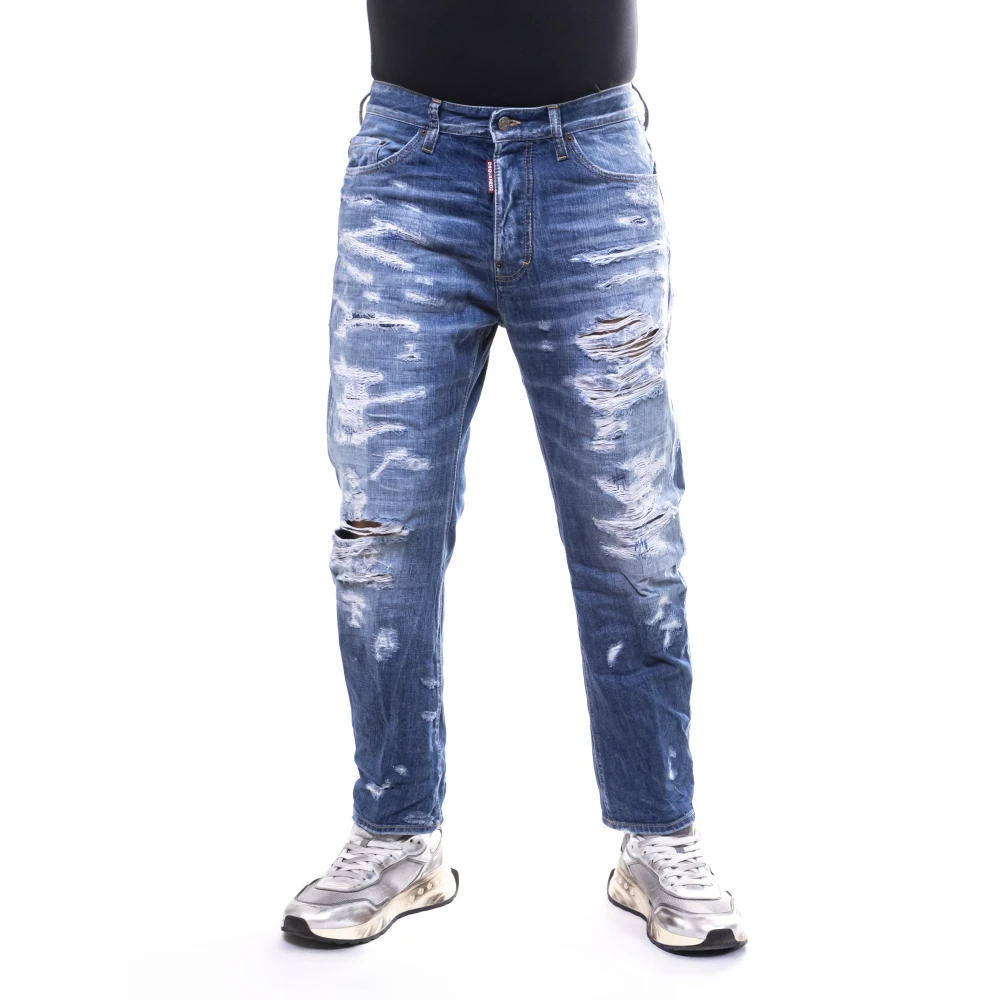 Dsquared2 Men's Blue Navy Trousers Stylish Model