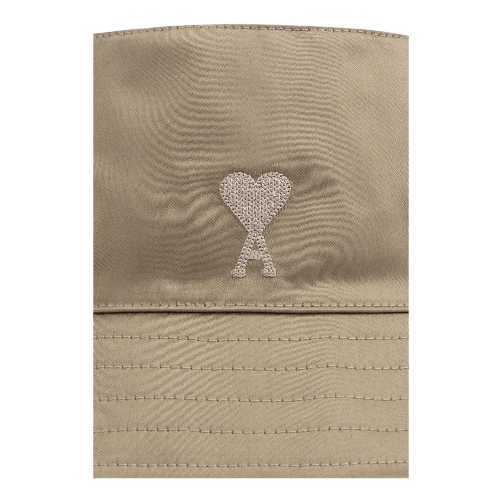 Ami Paris Hoed met logo Beige Unisex