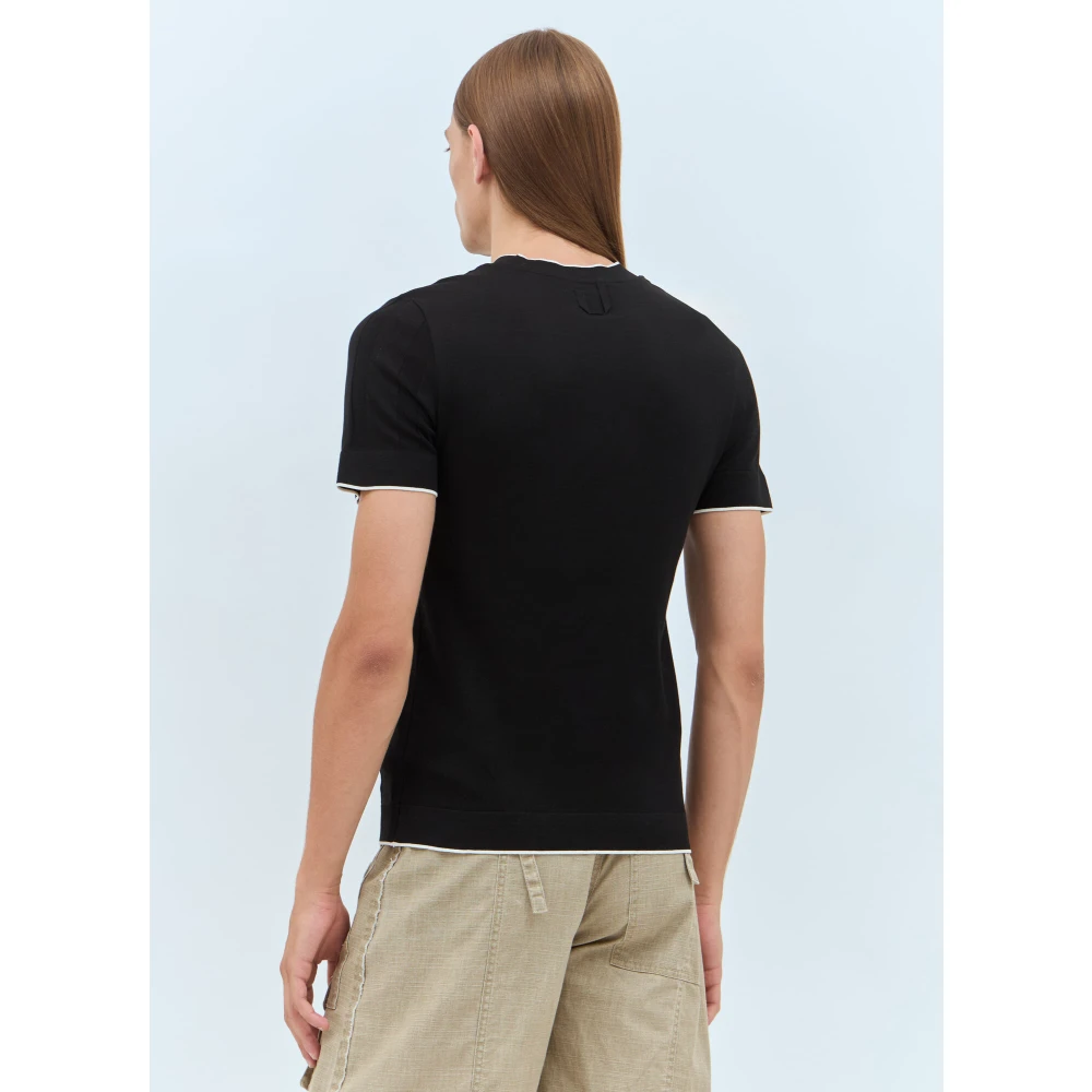 Jacquemus Gebreid Crewneck T-shirt met Strepen Black Heren