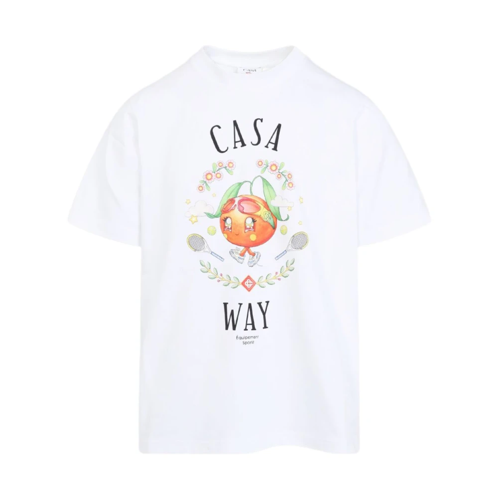 Casablanca Men's White T-Shirts, Xl, Cotton T-Shirt For