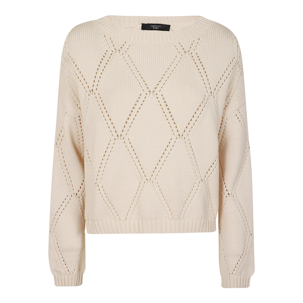 Max Mara Weekend Katoenmix trui met ruitpatroon Beige Dames