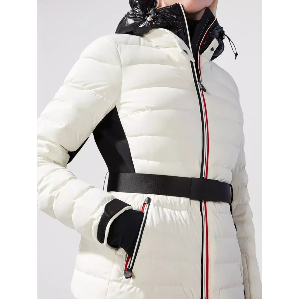 Moncler Witte Ski Jas met Capuchon White Dames