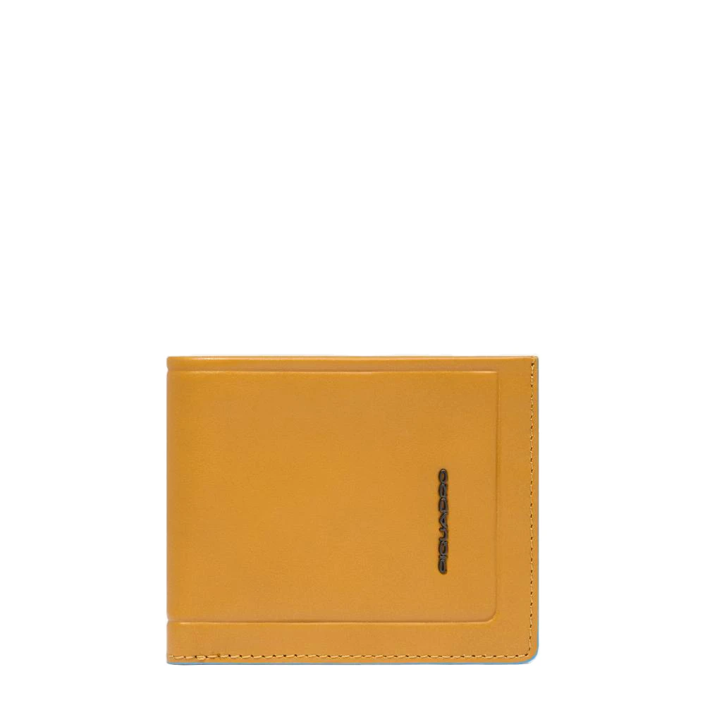 Piquadro Homme Jaune Accessoires, Taille: One Size Portefeuille En Cuir Avec Porte-Cni, Porte-Monnaie, Porte-Cartes De Crédit Et Protection Rfid