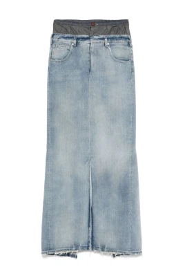 Blå Denim Långkjol med Sprund