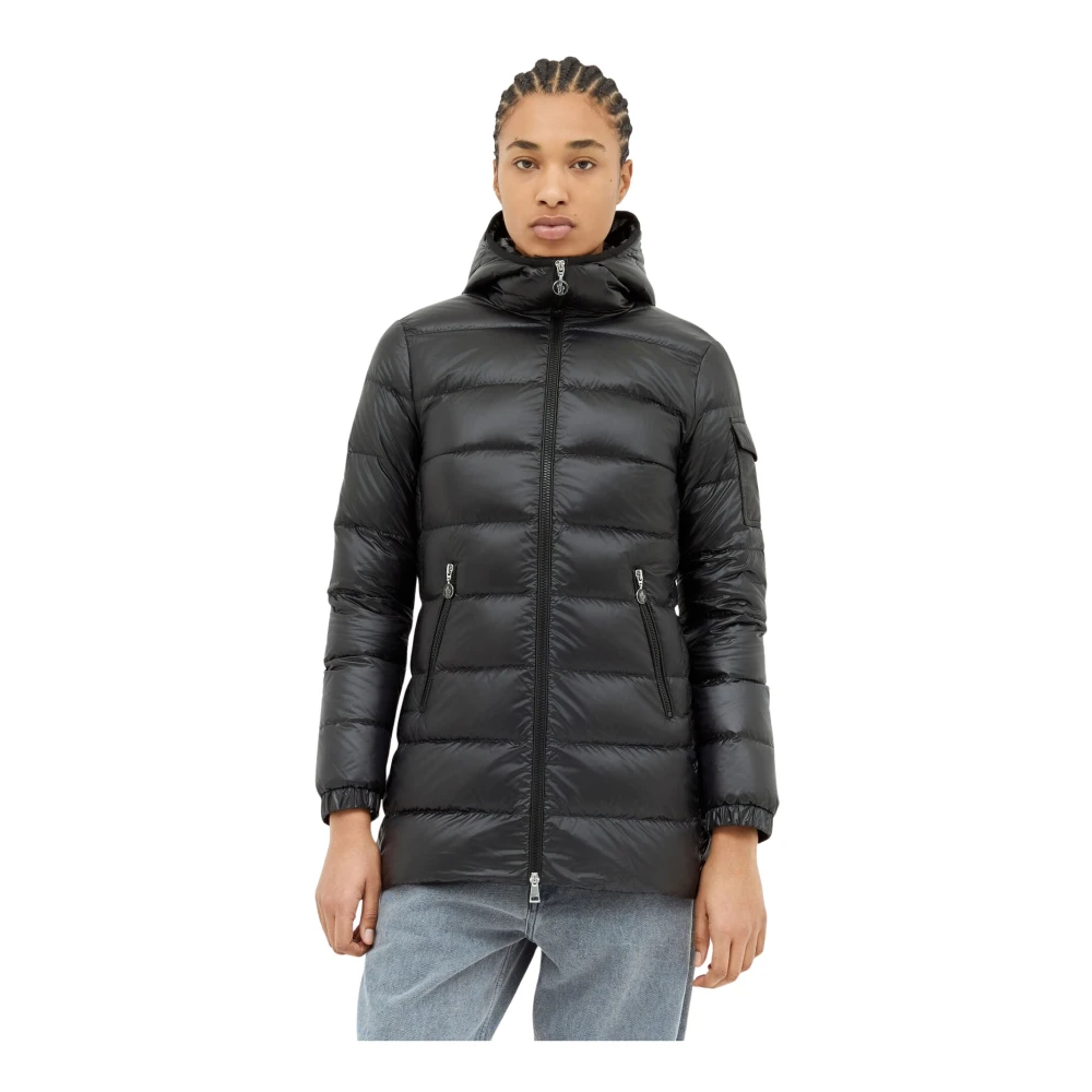 Moncler Gewatteerde Hooded Donsjas Black Dames