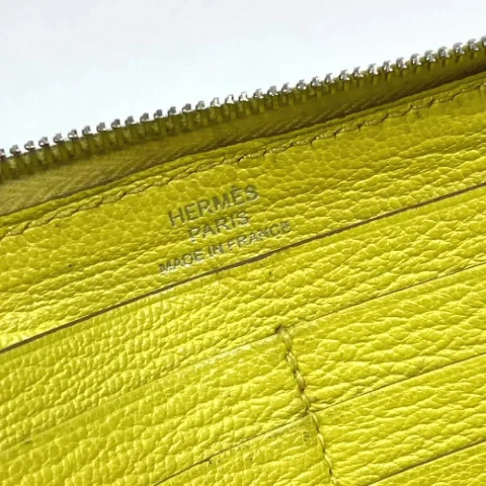 Hermès Vintage Pre-owned Leather wallets Yellow Dames