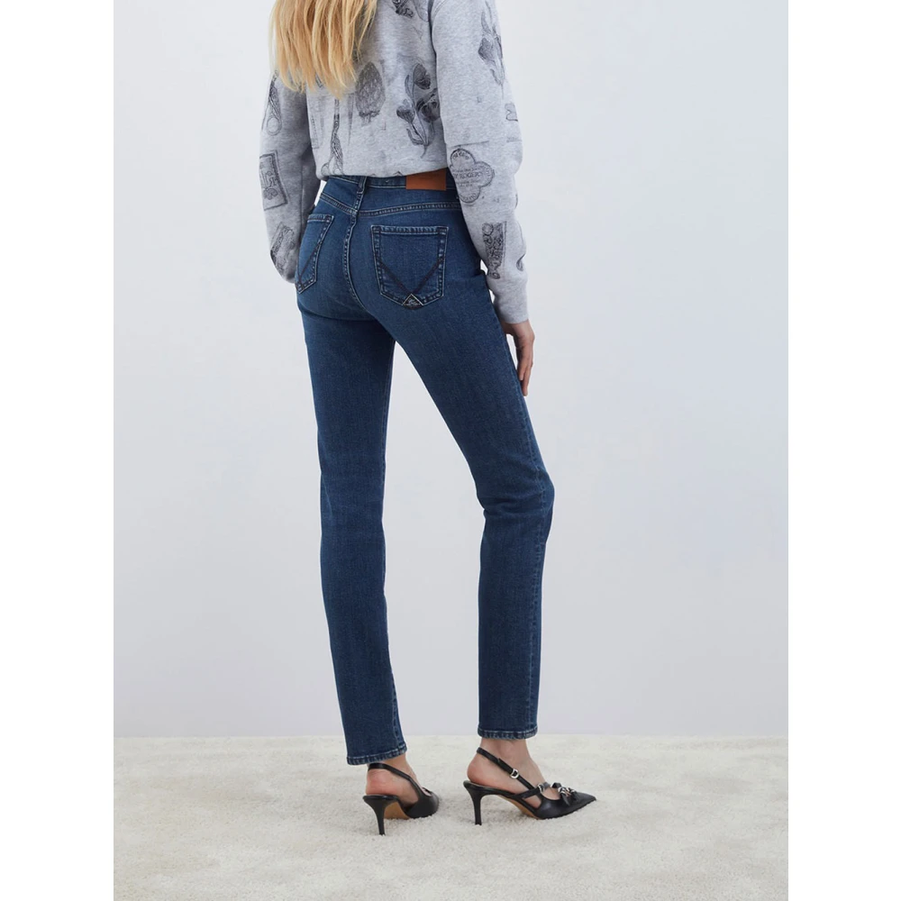 Roy Roger's Donkere Wassing Slim Fit Denim Jeans Blue Dames