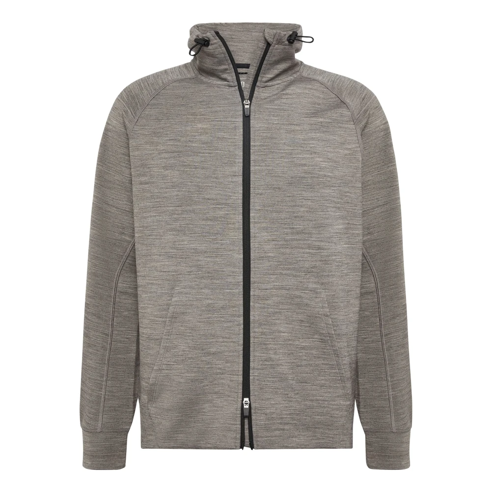 Boggi Milano Full-Zip Hoodie in Lichtgewicht Wolmix Scuba Gray Heren