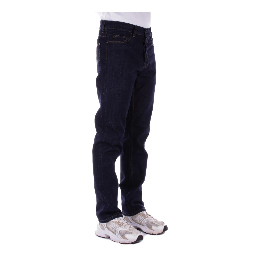Carhartt WIP Logo Jeans met knoopsluiting Black Heren