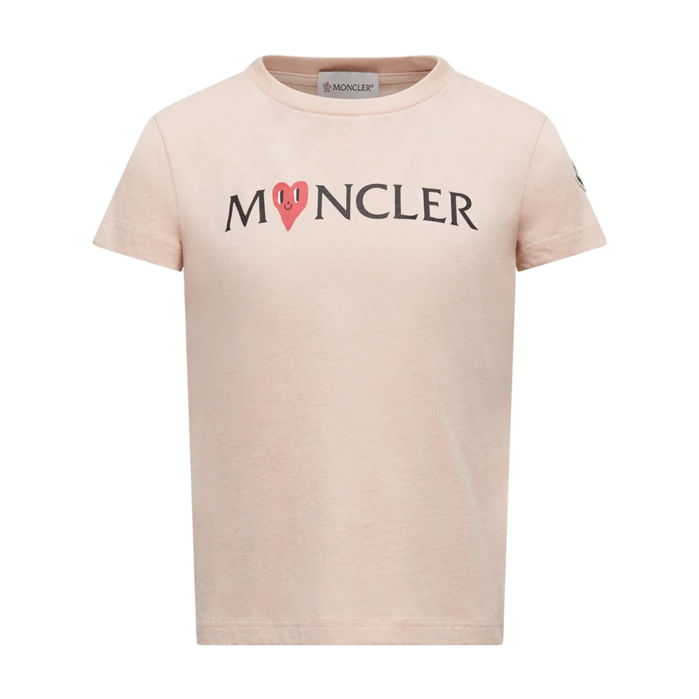 Moncler Girls Pink Kids T-Shirt Sleeve Patch Logo