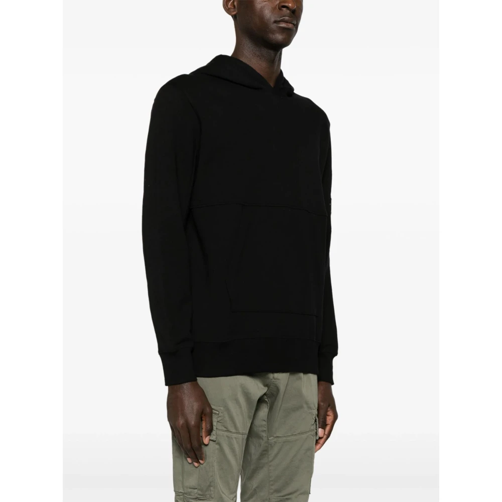 C.P. Company Zwarte fleece hoodie Black Heren