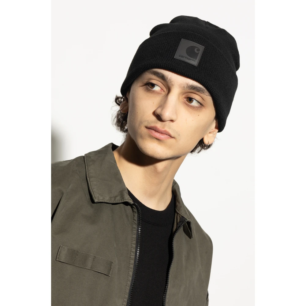 Carhartt WIP Black Logo Beanie Black Unisex