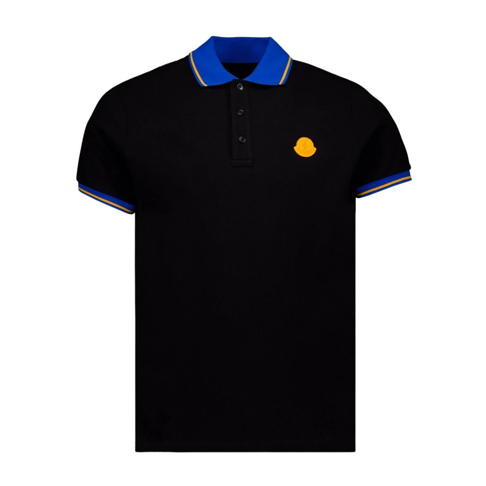 Moncler Klassieke Tricolor Polo Shirt Black Heren